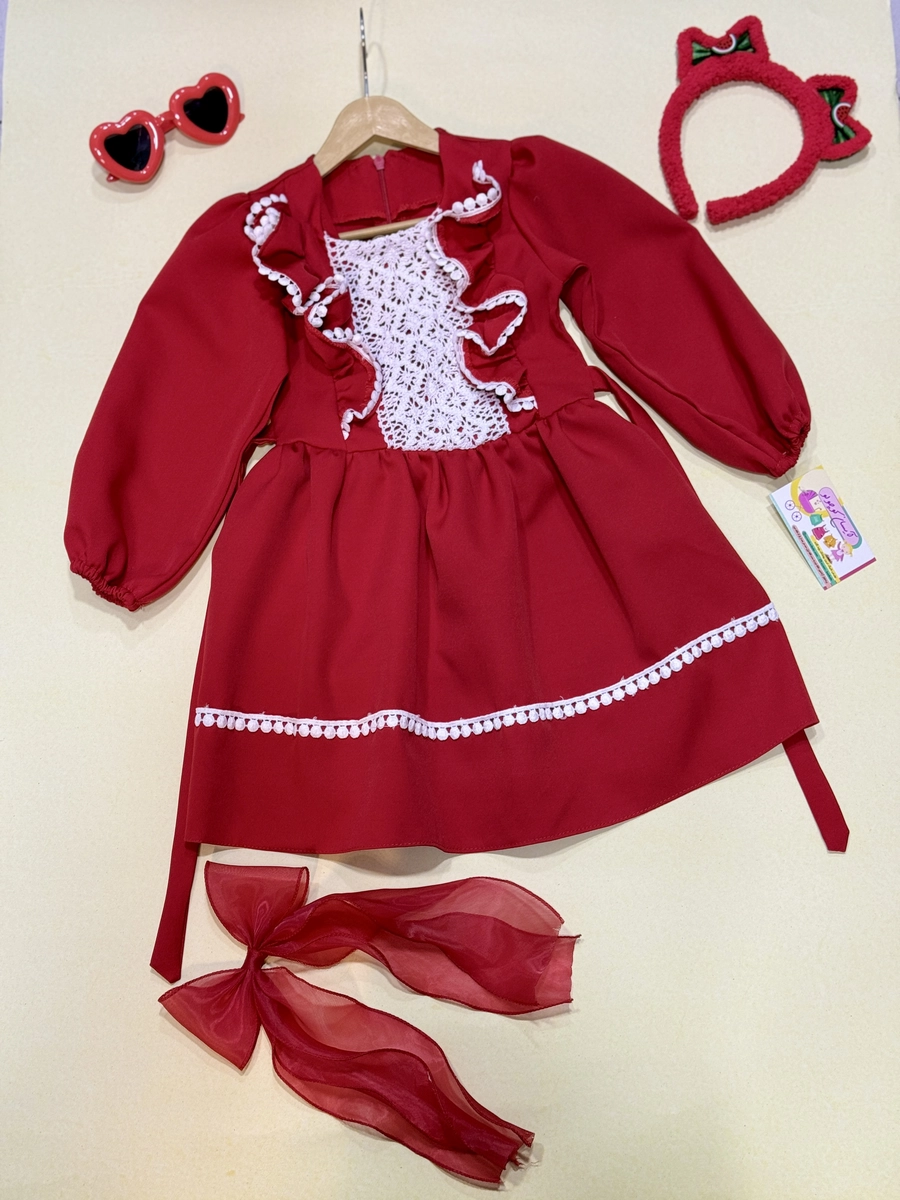 سارفون دخترانه یلدایی پرک‌دار